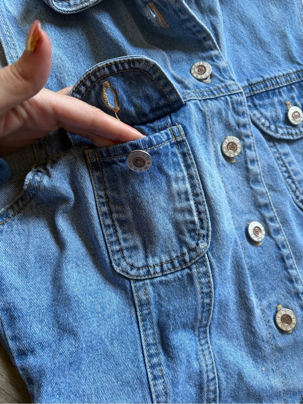 Vintage Blue Denim Vest with Button Front | Classic Western - Picture 6 of 6